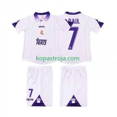 Billiga Fotbollströjor Real Madrid RAUL 7 Retro Barn Hemma tröja 1997 1998 Kortärmad